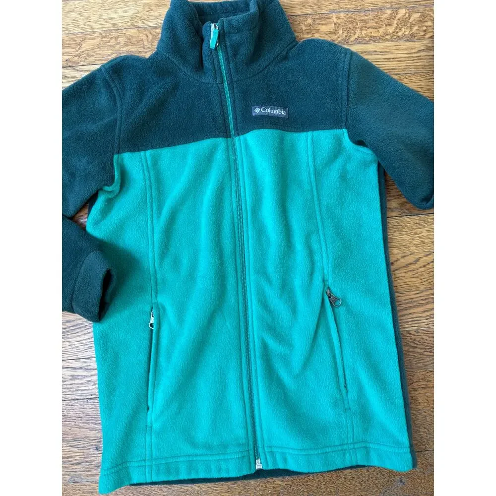 Columbia Boys' Green Fleece Zip Up Jacket Size 10-12